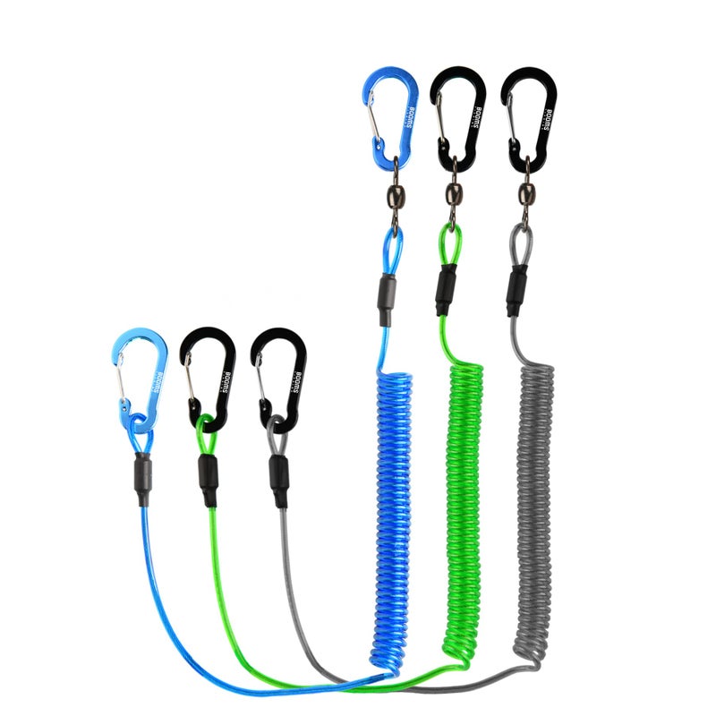 Booms Fishing T02 Fishing Pole Tether, Kayak Paddle Leash, Paddle Board Fishing Accessories, Heavy Duty Fishing Lanyard for Fishing Tools/Rods/Paddles, Assorted 3pcs - Image 1